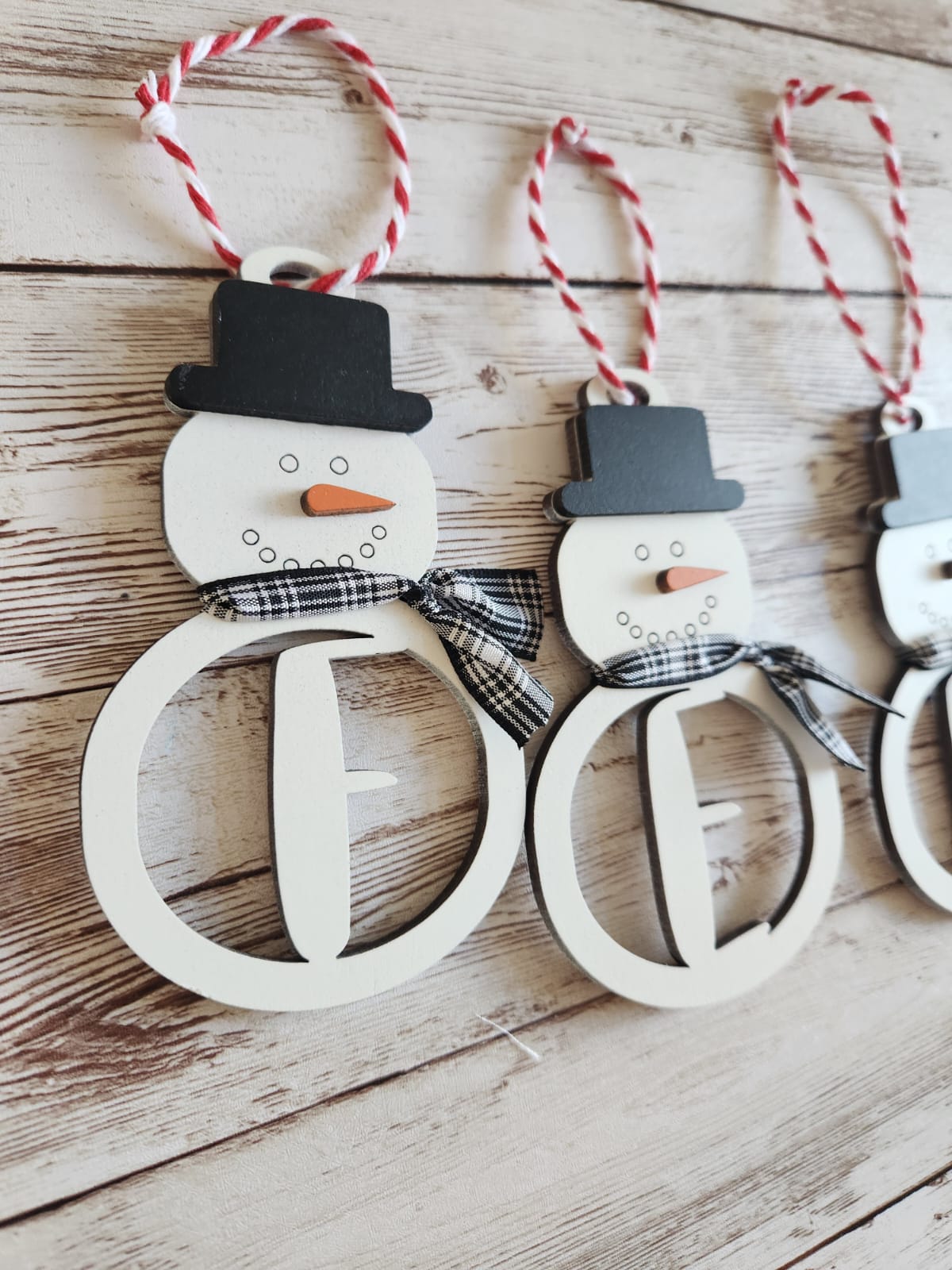 Snowman Initial Ornament image 1
