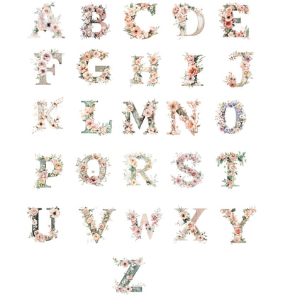 Floral Letter Keyring