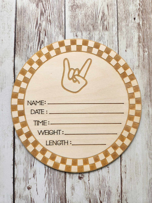 Personalised Wooden Baby Birth Announcement image 0