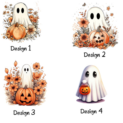 Ghost & Pumpkin Floral Keyring