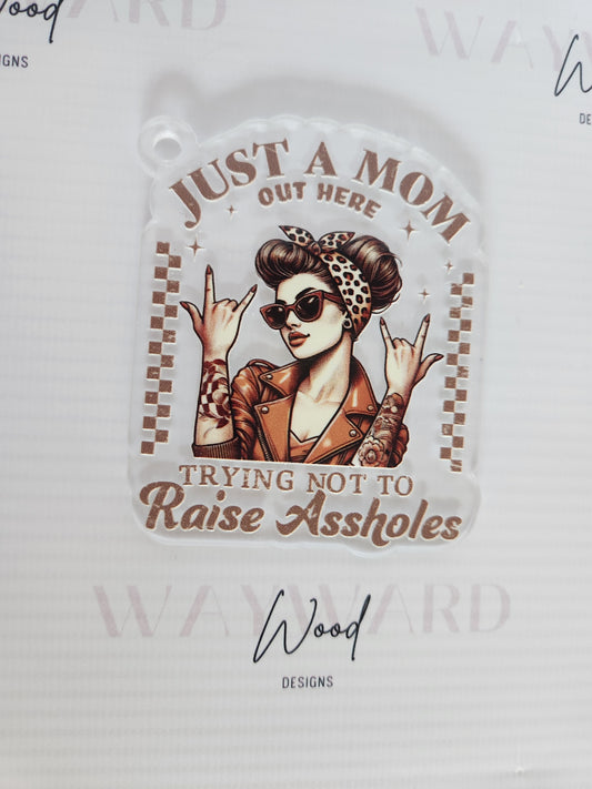 Just A Mom Out Here Keyring image 0