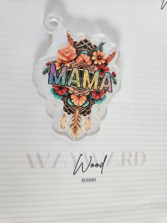 “Mama” Boho Floral Keyring image 0