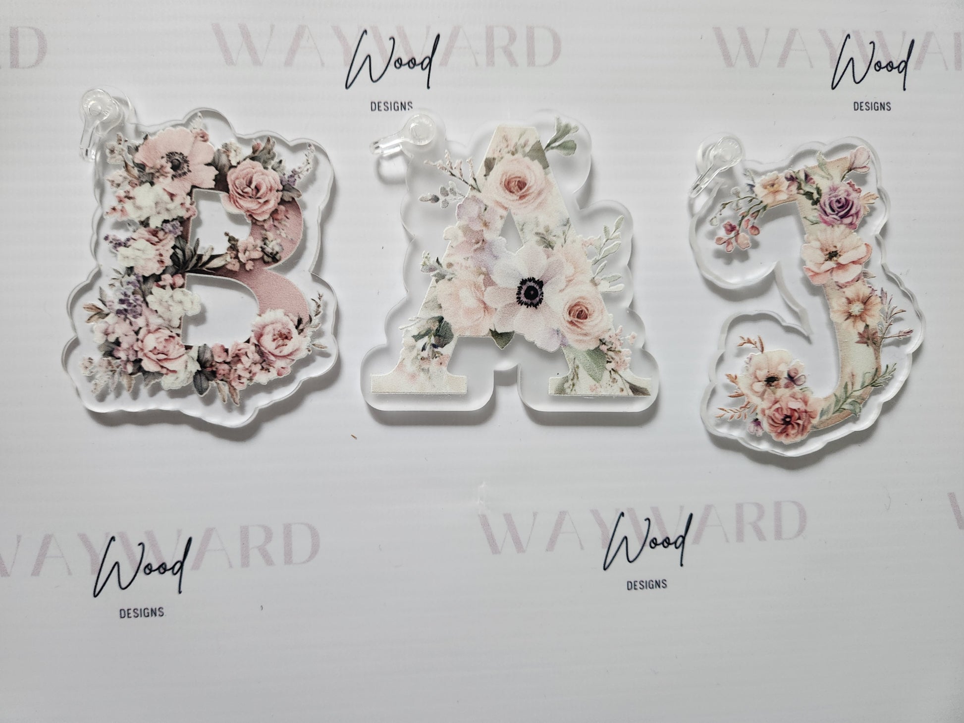copy of copy of Floral Letter Keyring image 5