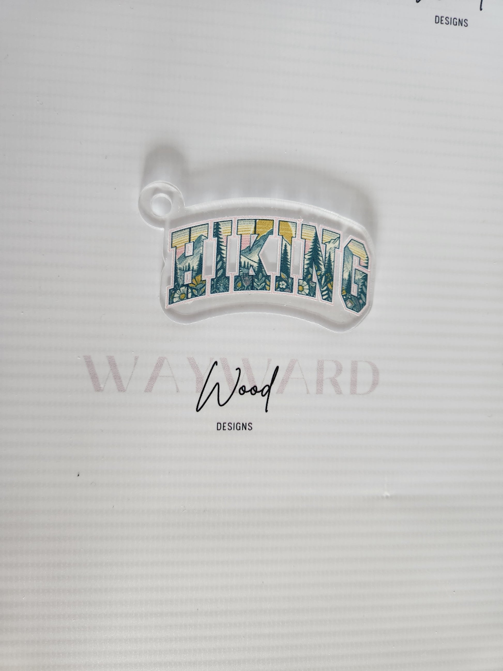Hiking Word Art Keyring image 0