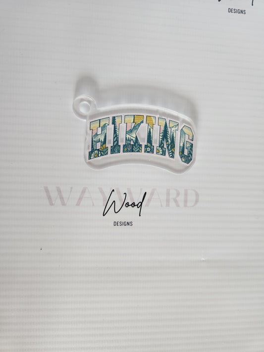 Hiking Word Art Keyring image 0