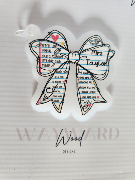 Teacher Bow Keyring image 0