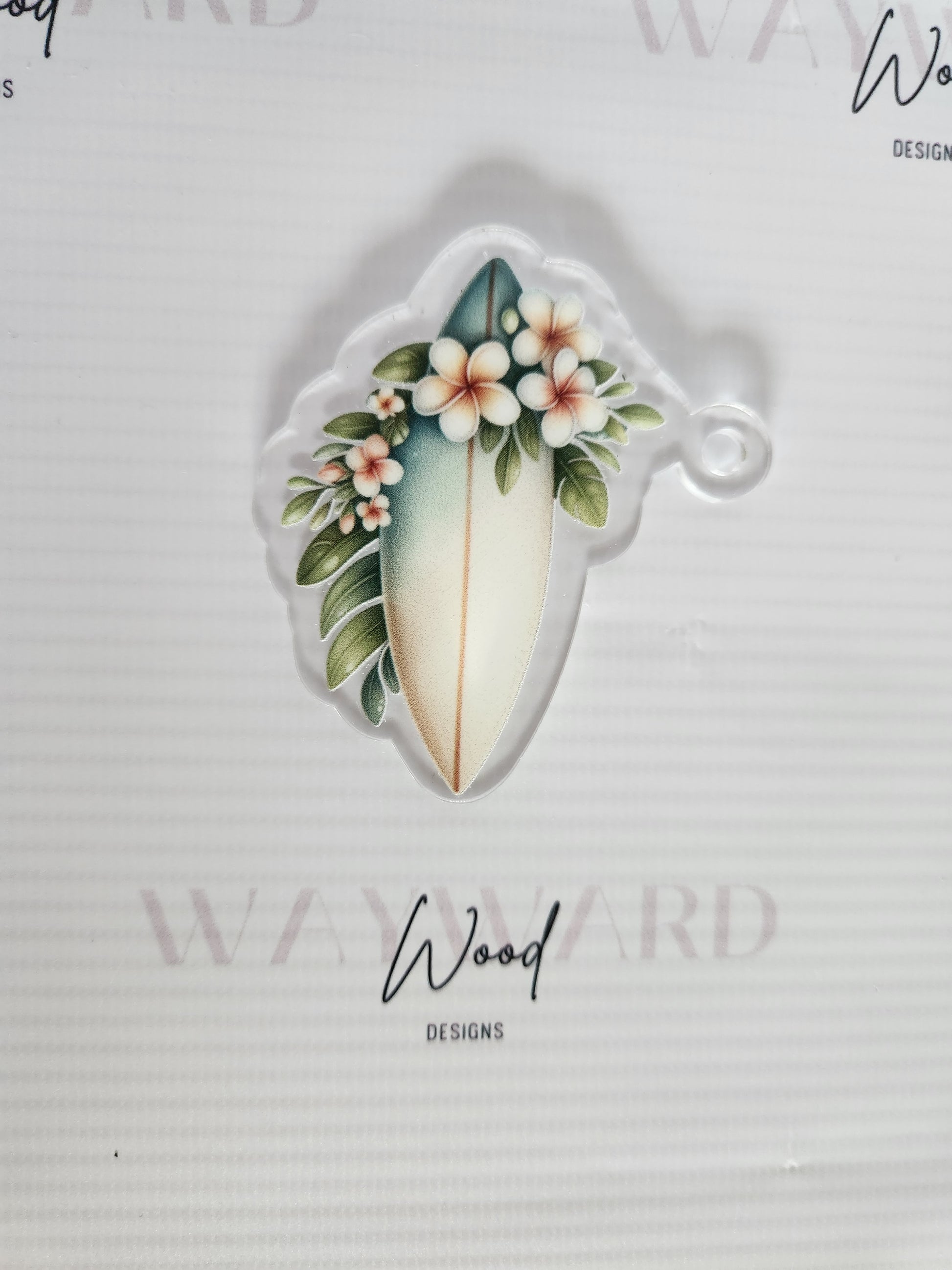 Floral Surfboard Keyring image 1