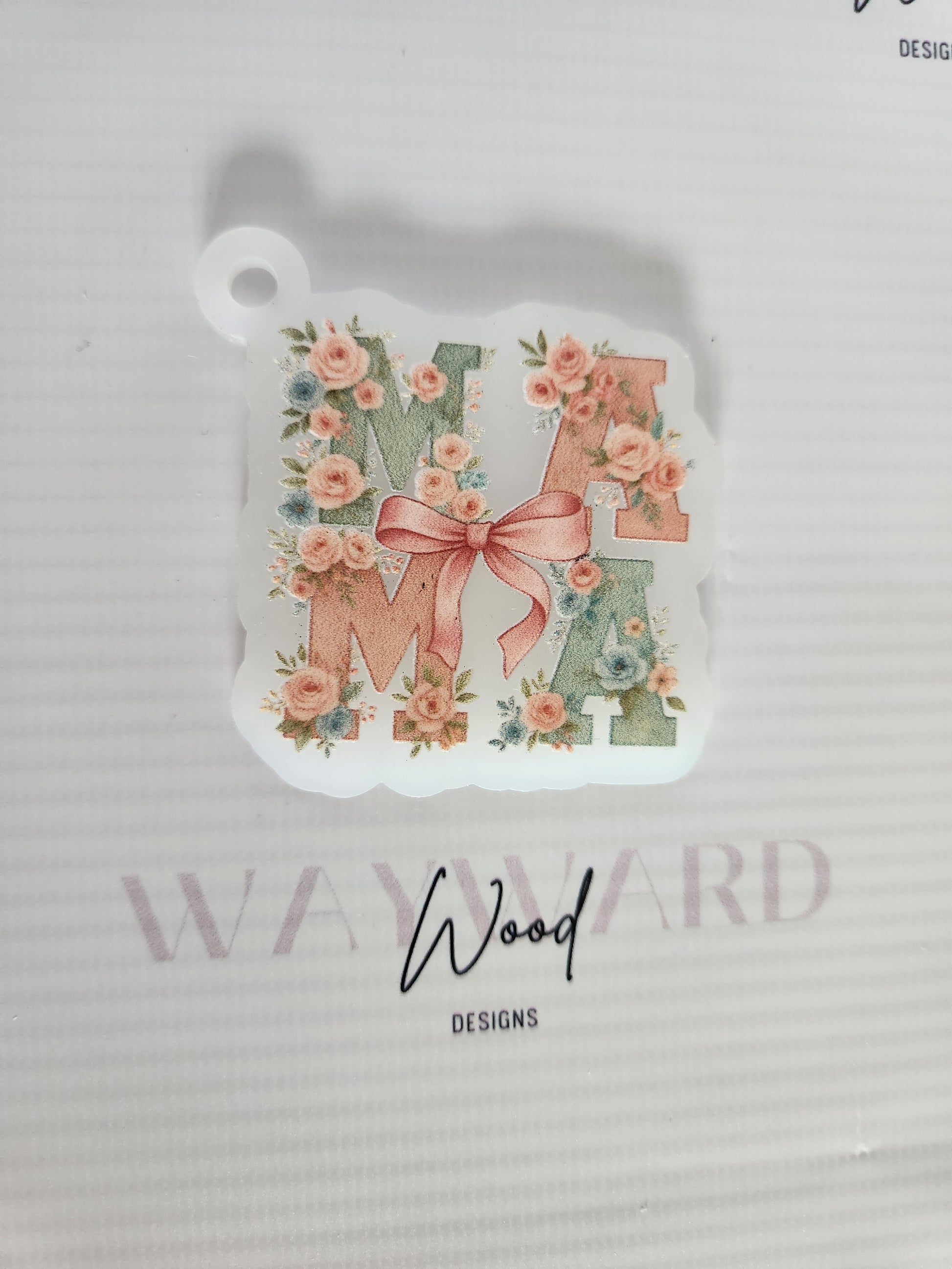 ‘Mama’ Floral Acrylic Keyring image 0