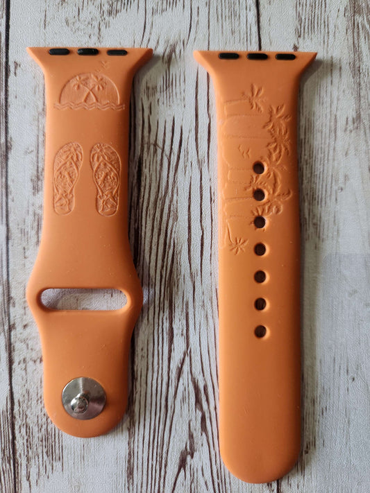 copy of Tropical Silicone Apple Watch Strap – Palm Tree, Sunset &amp; Flip Flop  image 0