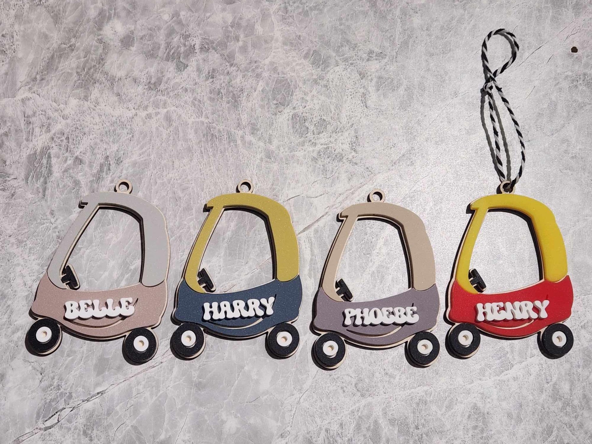 copy of Personalised Classic Ride-On Toy Car Ornament image 0