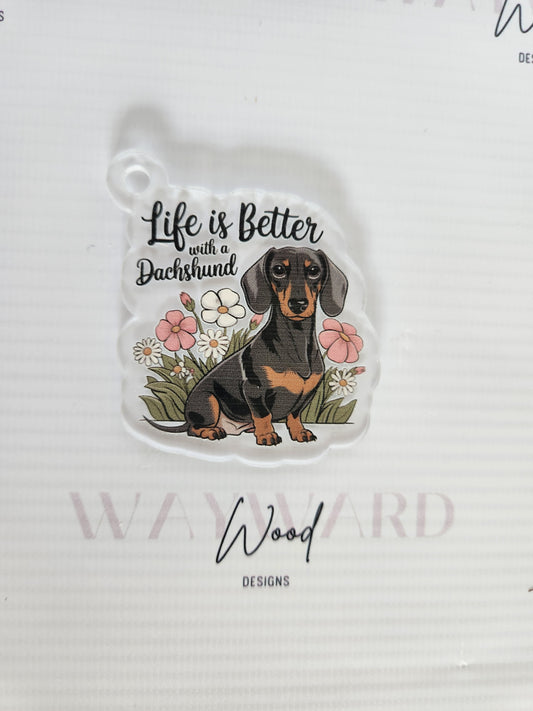 ‘Life Is Better with a Dachshund’ Keyring image 0