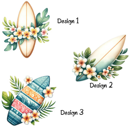 Floral Surfboard Keyring
