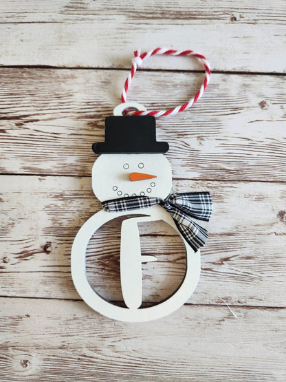 Snowman Initial Ornament image 2