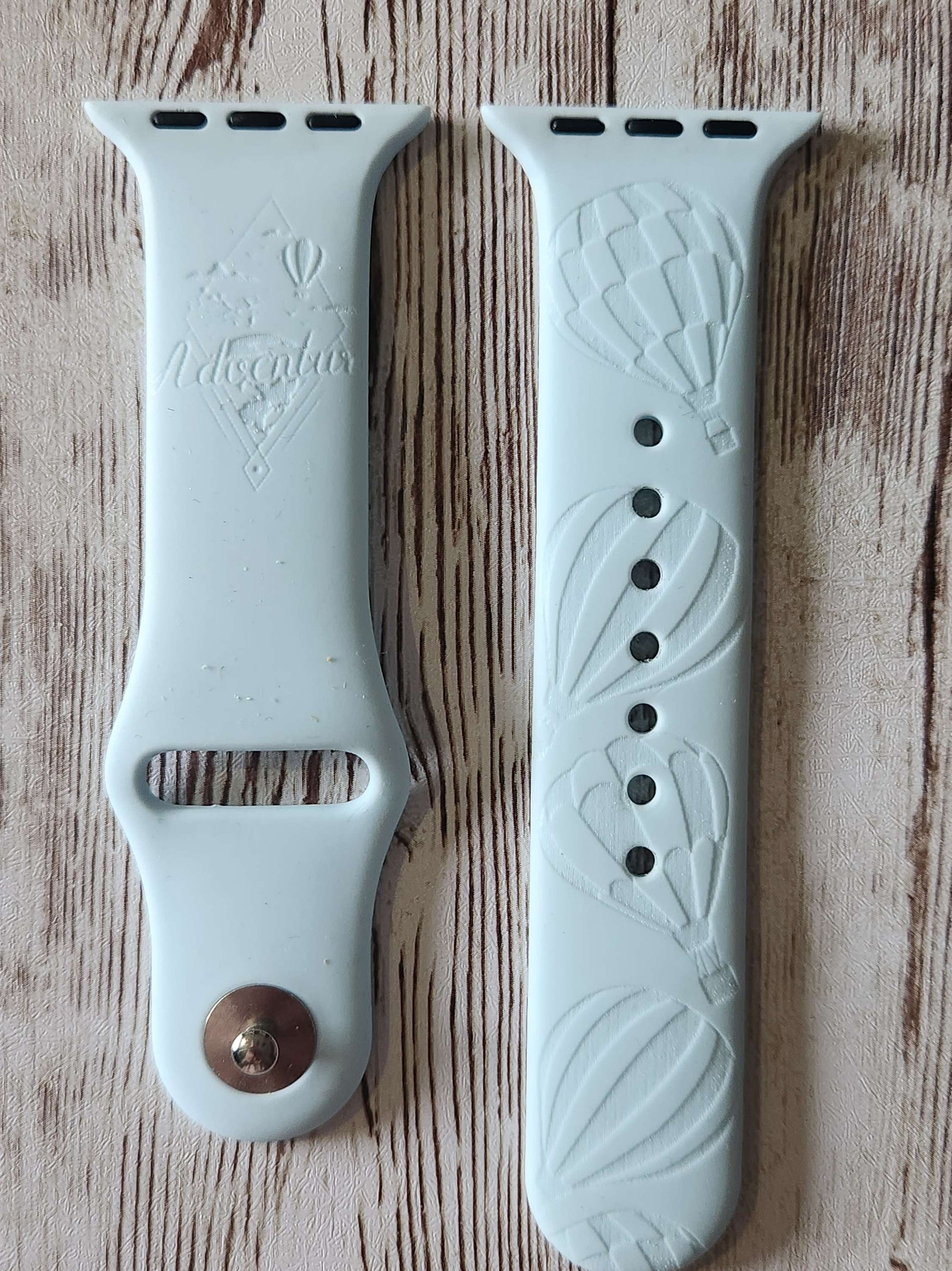 copy of Hot Air Balloon Engraved Silicone Apple Watch Strap – Whimsical Travel-I image 0