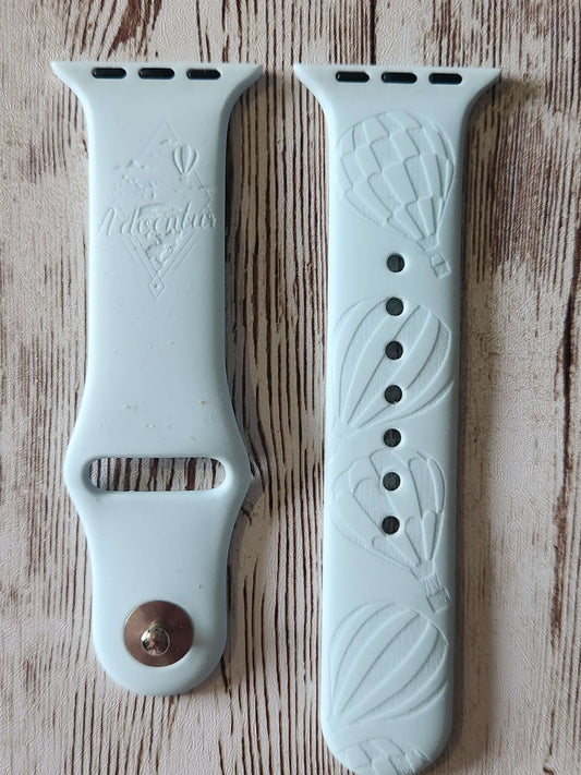 copy of Hot Air Balloon Engraved Silicone Apple Watch Strap – Whimsical Travel-I image 0