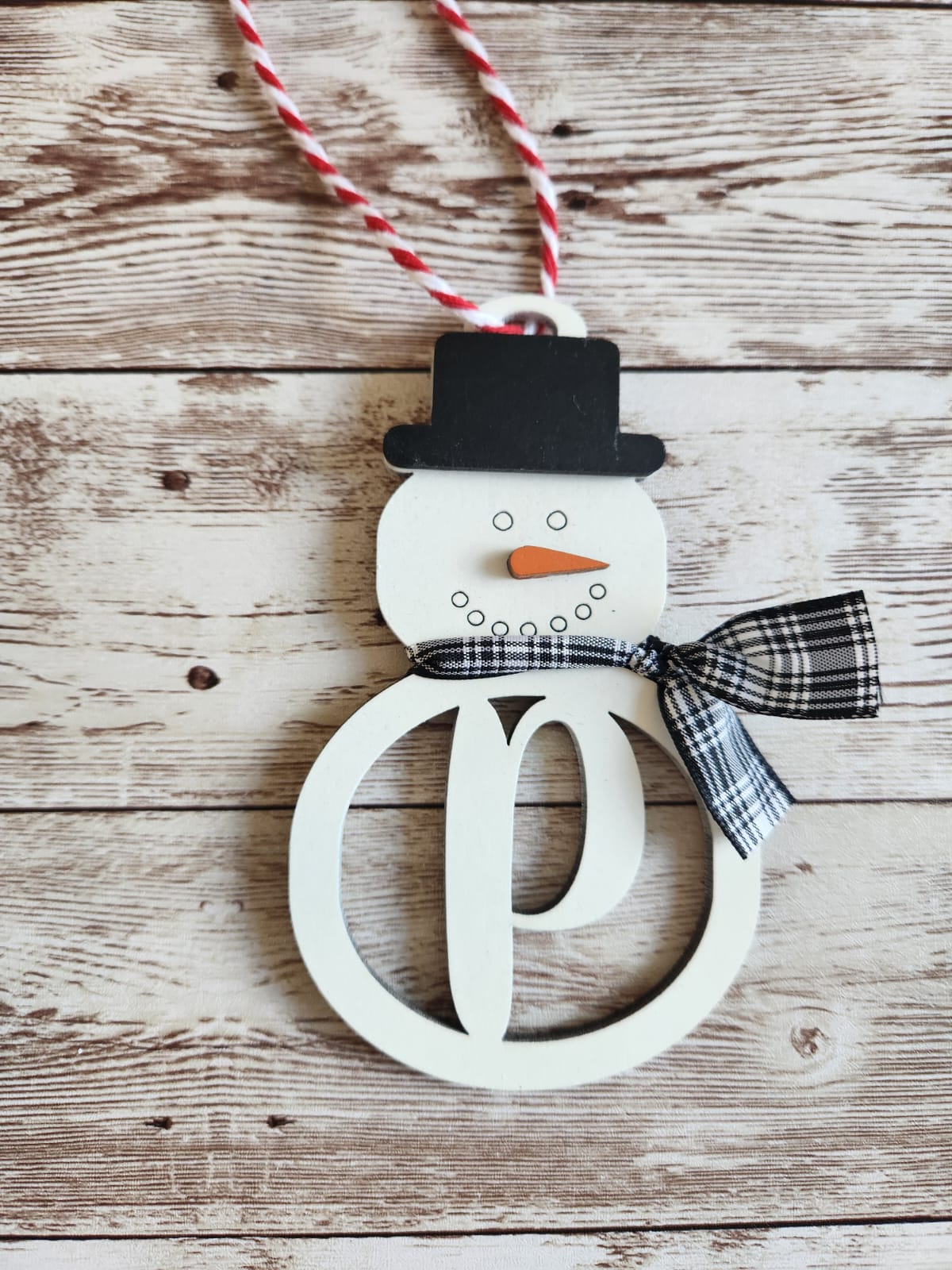 Snowman Initial Ornament image 3