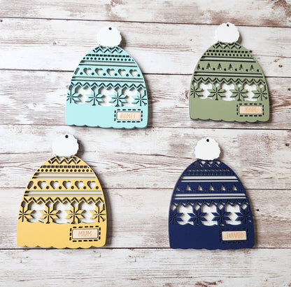 Personalised Winter Hat Christmas Ornament image 0