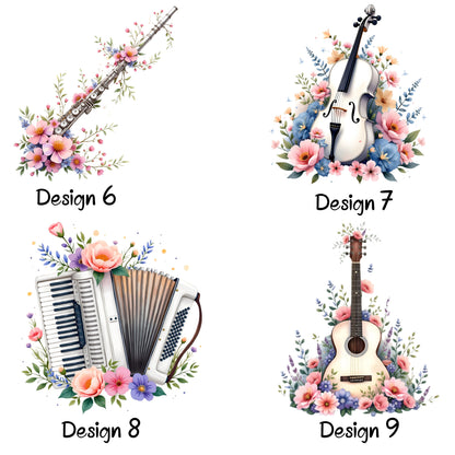 Floral Musical Instrument Keyring