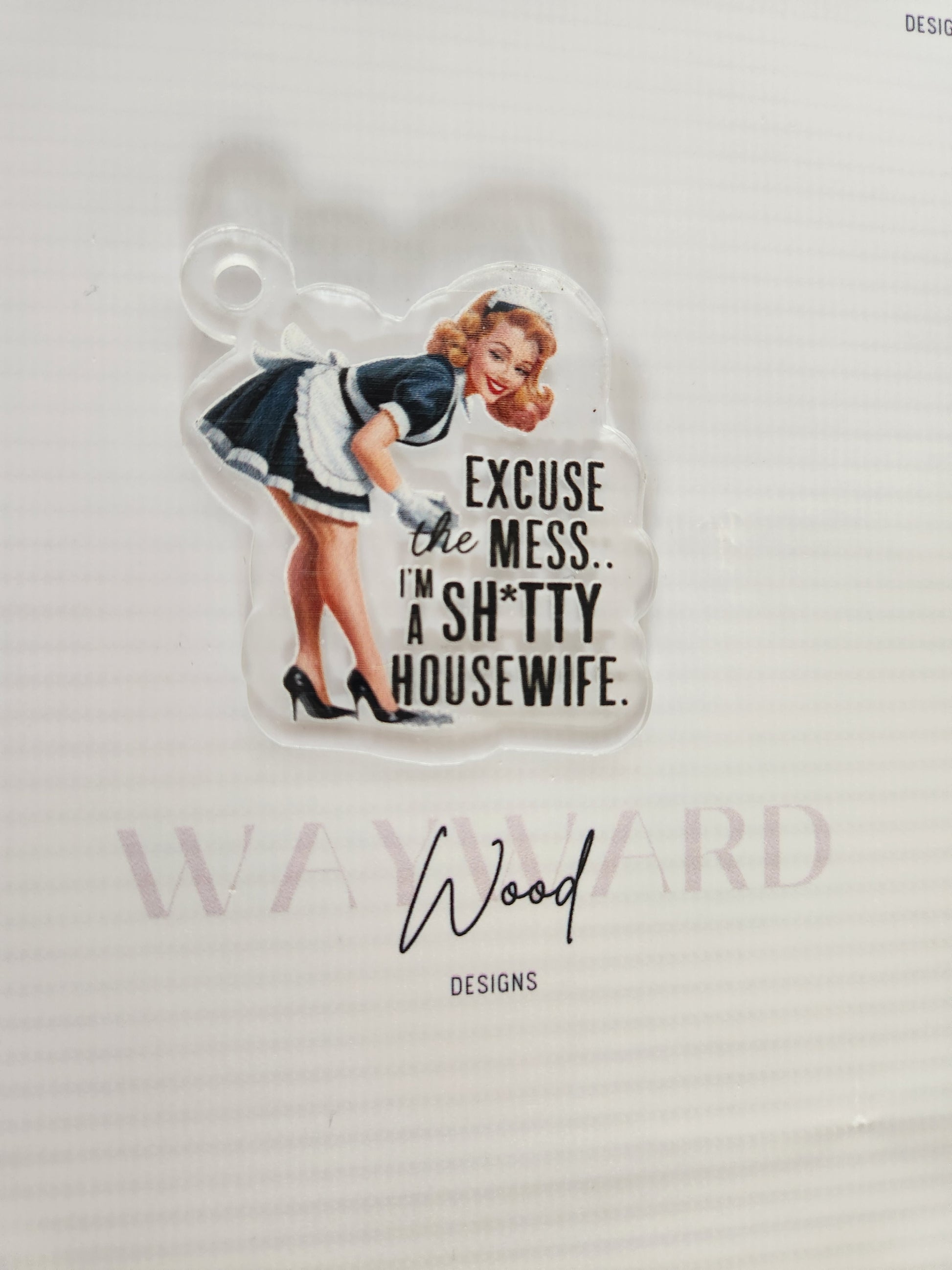 Vintage Housewife Humour Keyring image 0
