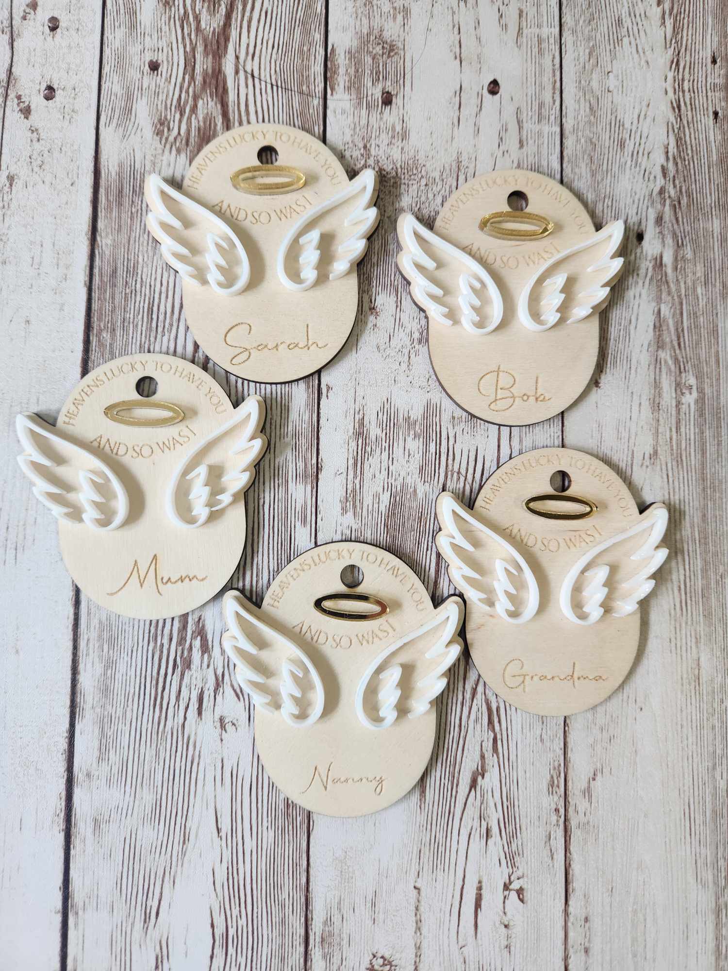 Personalised Angel Wings Christmas Ornament image 0