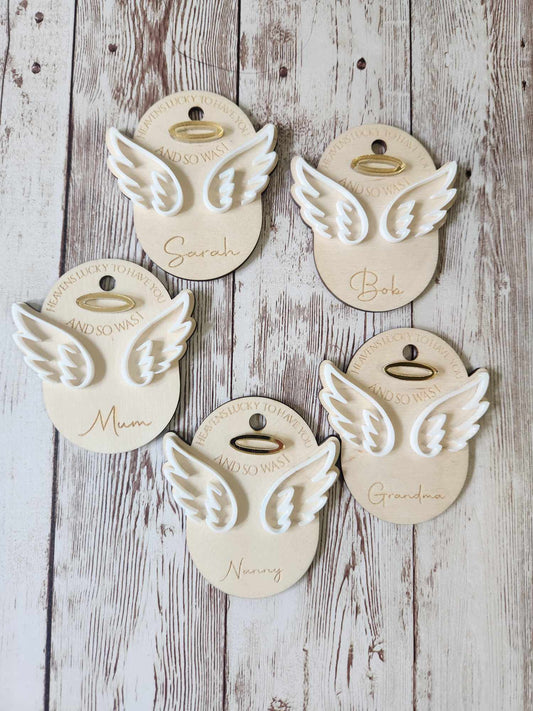 Personalised Angel Wings Christmas Ornament image 0