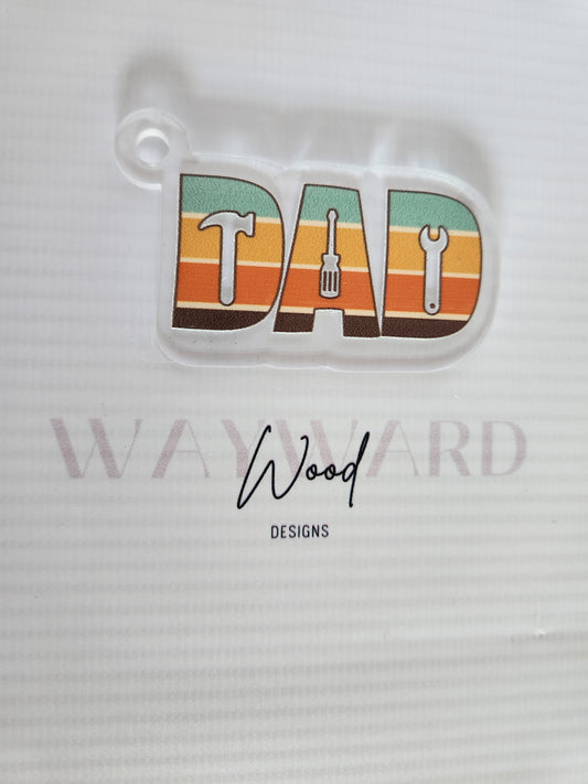 Colourblock ‘DAD’ Keyring with Tools image 0