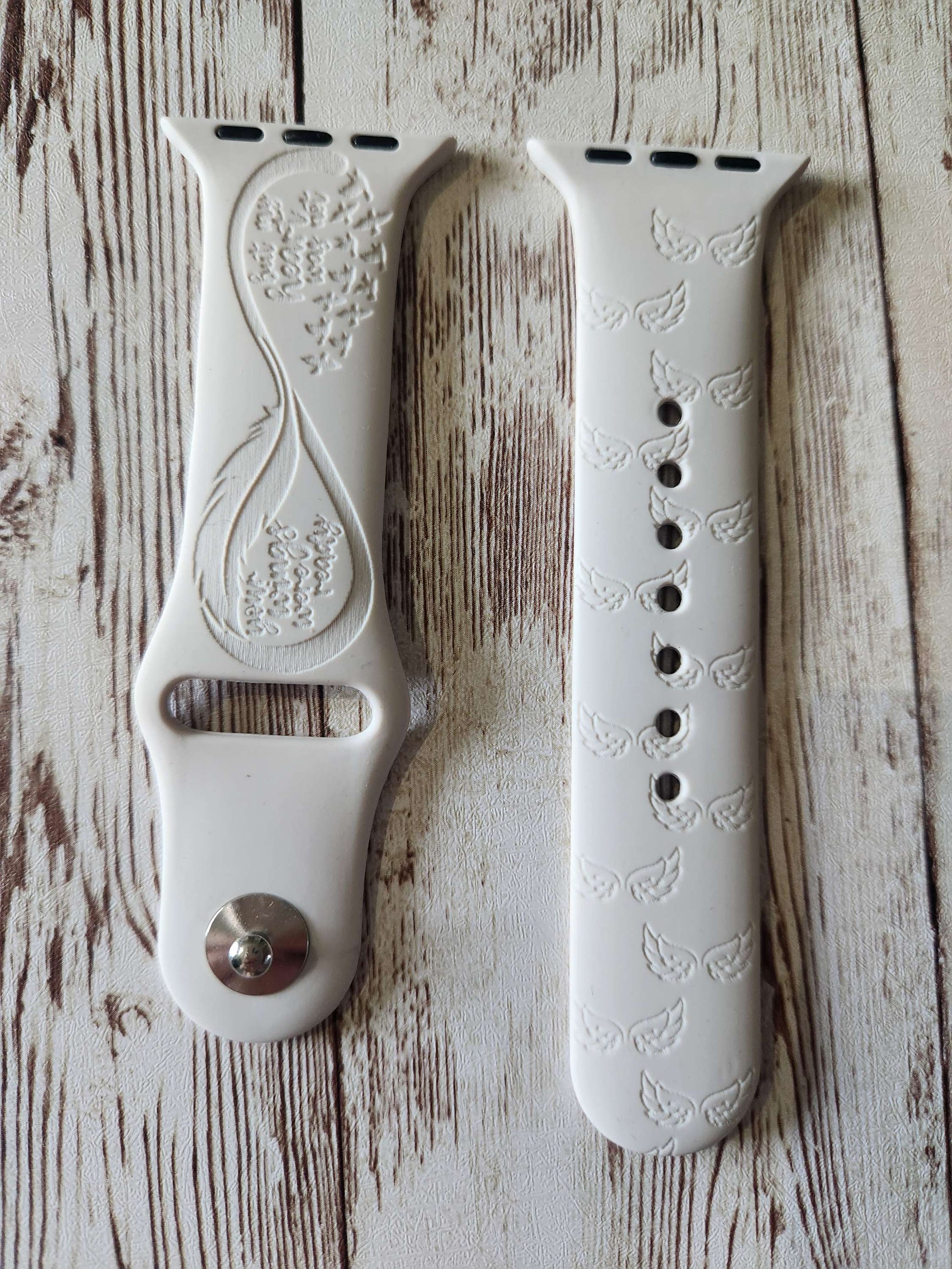 copy of Memorial Infinity Silicone Apple Watch Strap – Engraved Quote &amp; Ange image 0