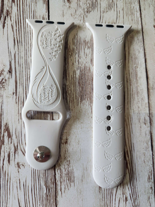 copy of Memorial Infinity Silicone Apple Watch Strap – Engraved Quote &amp; Ange image 0