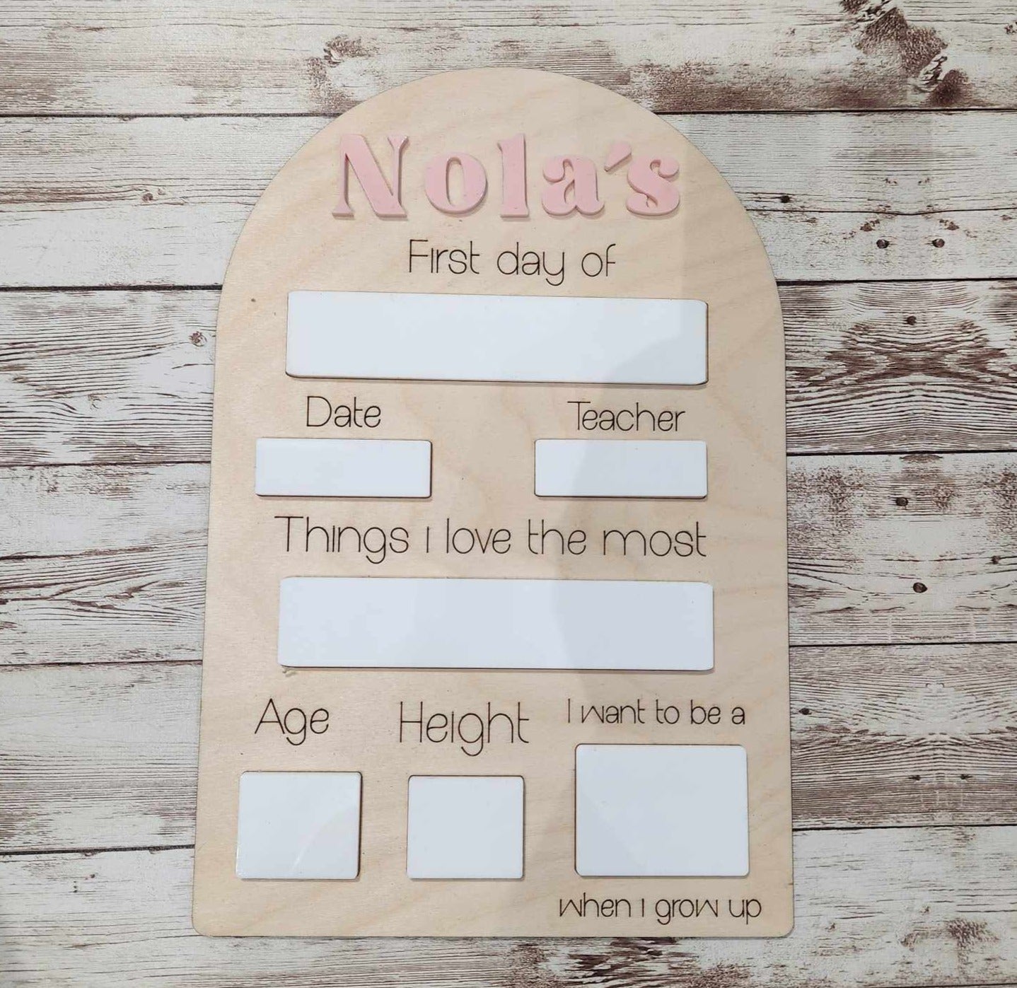 Personalised Wooden Back-to-School Sign – Oval Keepsake for First Day Photos image 0