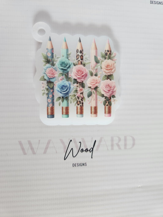 Floral Pencil Stack Keyring image 0