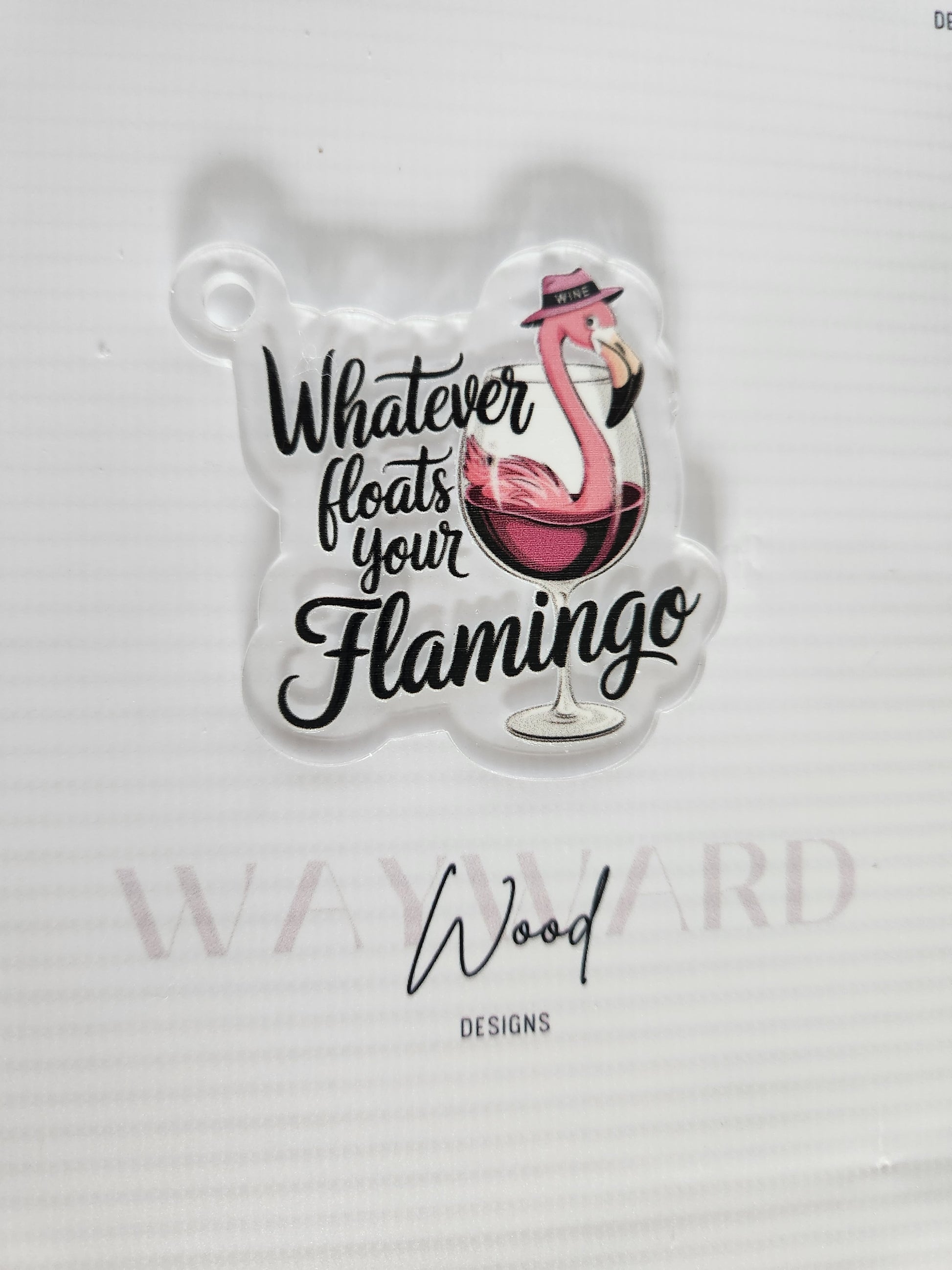 ‘Whatever Floats Your Flamingo’ Keyring image 0