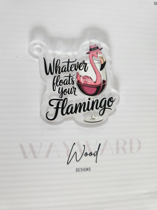 ‘Whatever Floats Your Flamingo’ Keyring image 0