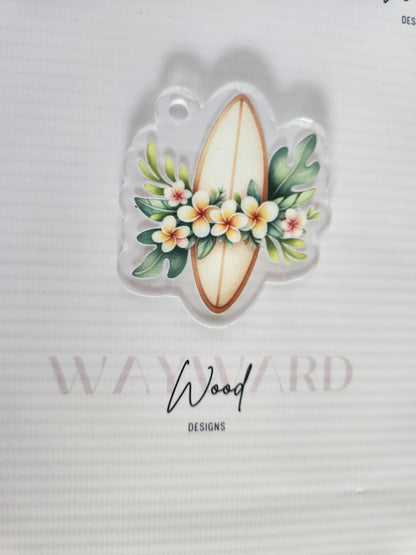 Floral Surfboard Keyring image 2