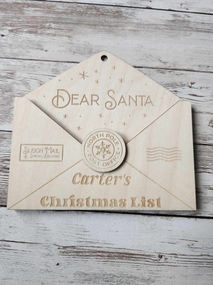 Personalised ‘Dear Santa’ Letter Ornament – Wooden Christmas Keepsake image 0