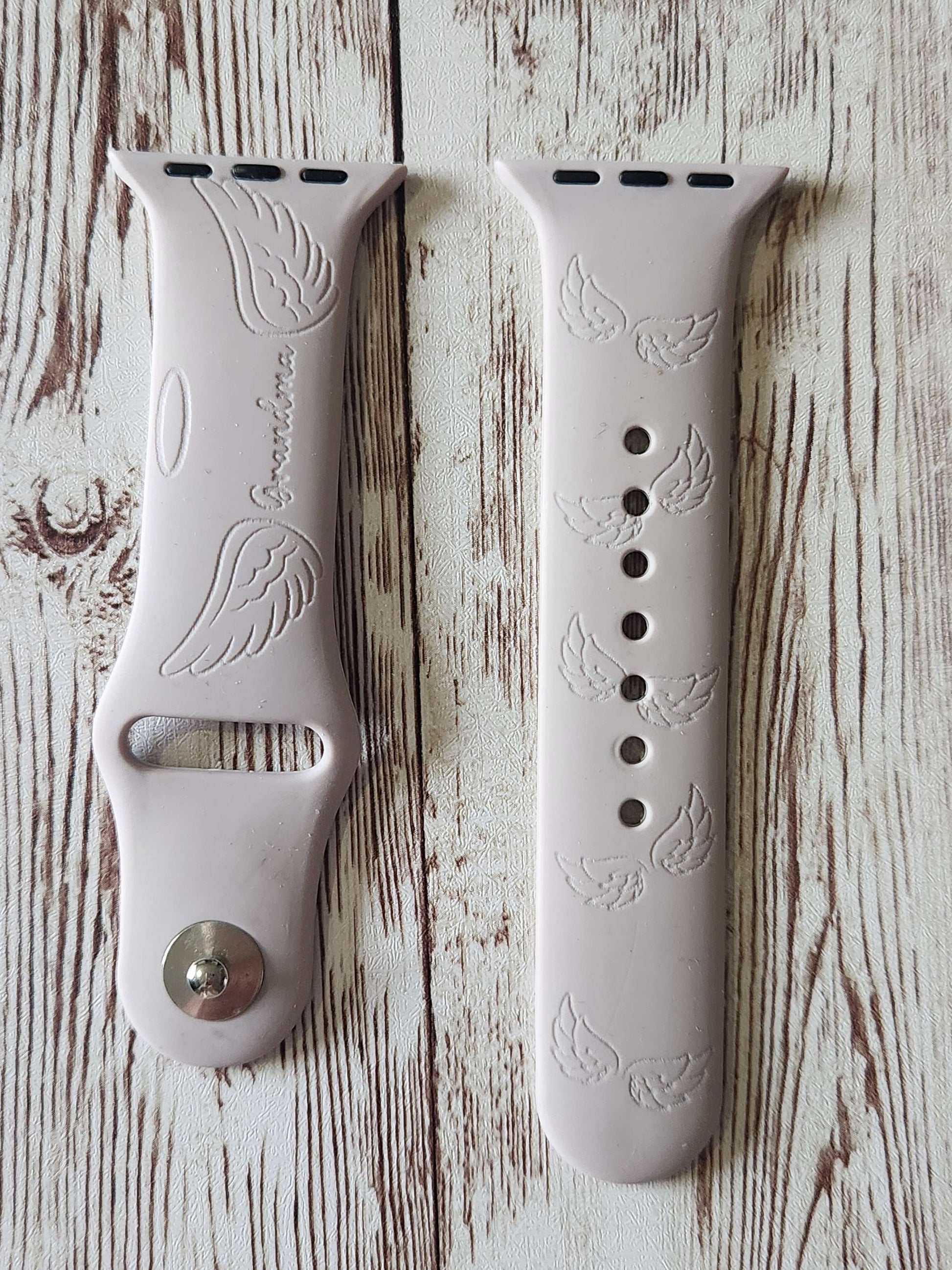 copy of Custom Apple Watch Strap – Personalized Silicone Band with Angel Wings & image 0