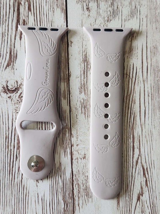 copy of Custom Apple Watch Strap – Personalized Silicone Band with Angel Wings & image 0