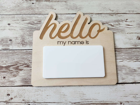 Hello My Name Is - Personalised Baby Name Announcement Sign image 0