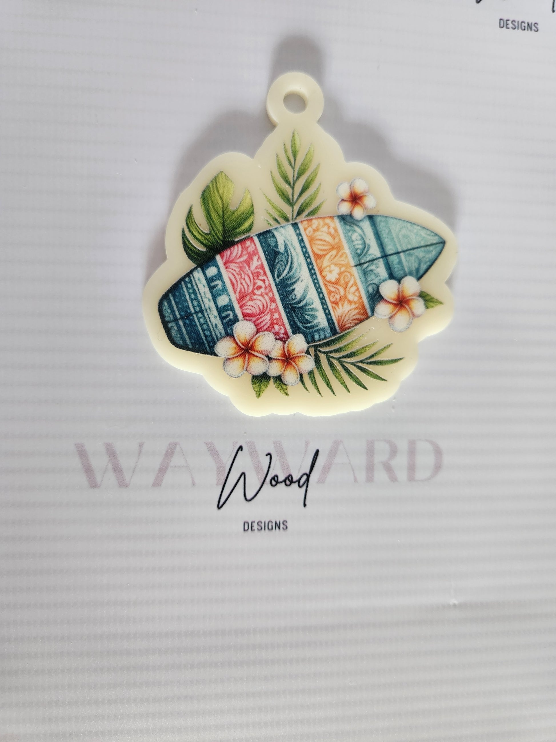 Floral Surfboard Keyring image 0