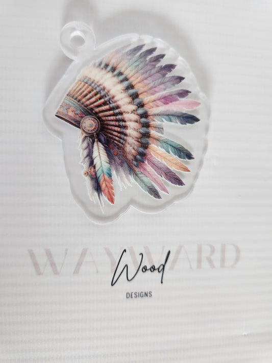 Watercolour-Style Headdress Keyring image 0
