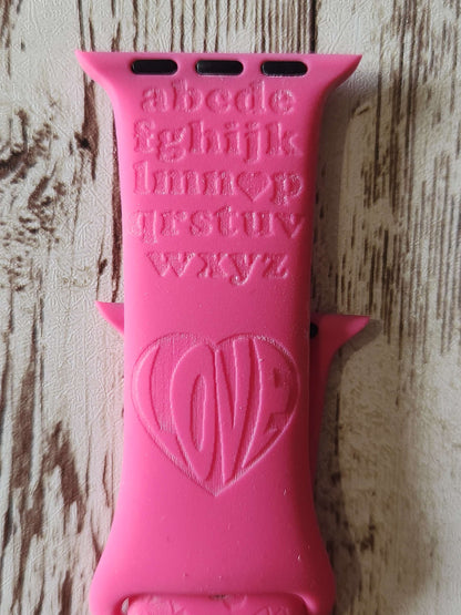 copy of Geometric Hearts Engraved Silicone Apple Watch Strap – Romantic Love-Ins image 4