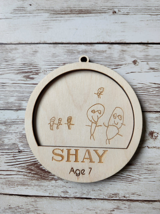 Personalised Children’s Drawing Christmas Ornament image 0