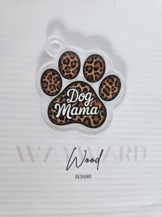 ‘Dog Mama’ Leopard Print Keyring image 0