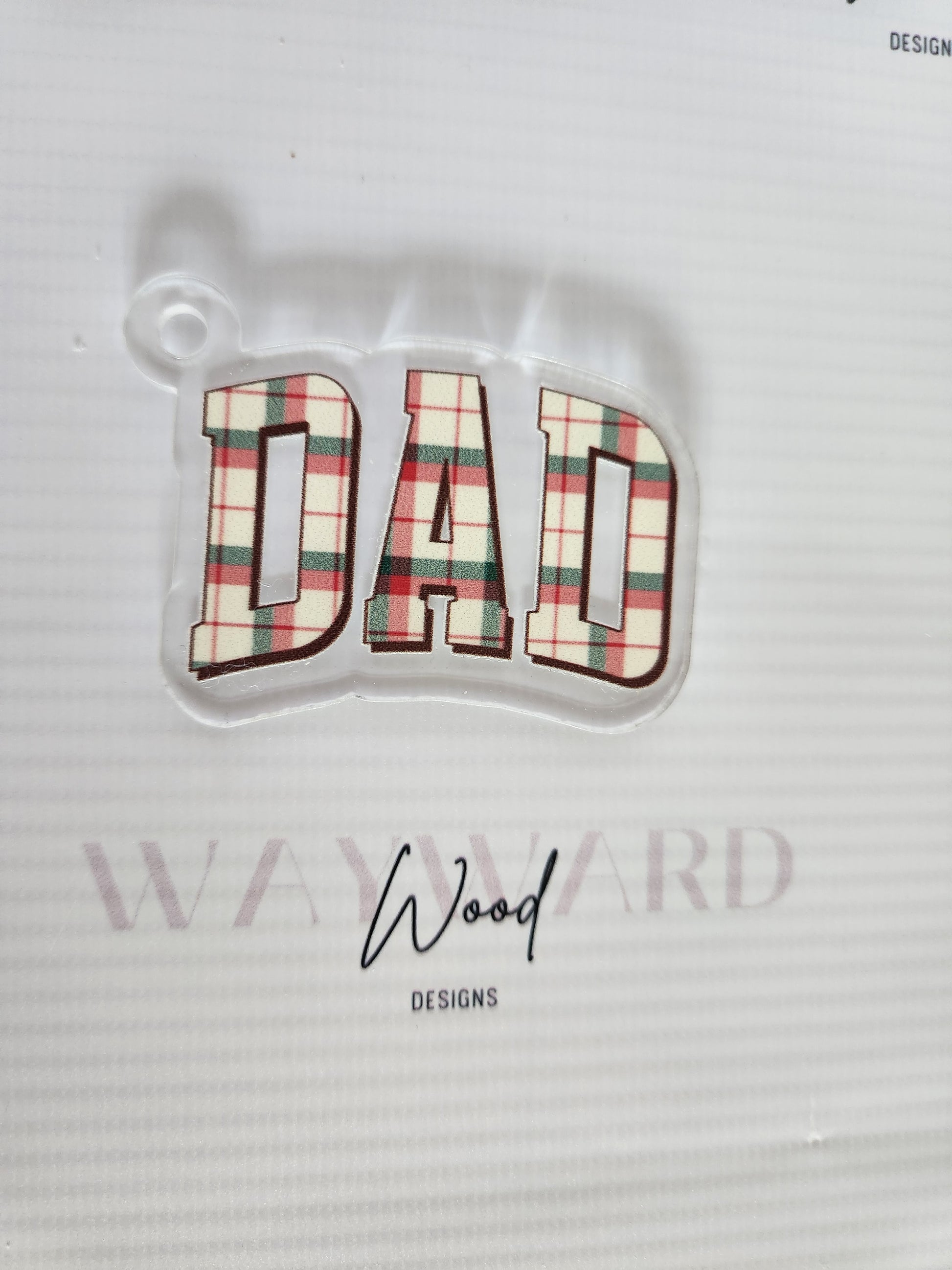 Tartan ‘Dad’ Acrylic Keyring image 0