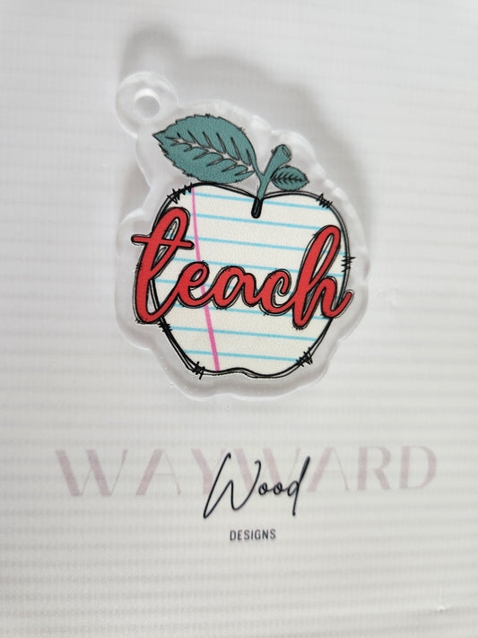 ‘Teach’ Apple Keyring image 0
