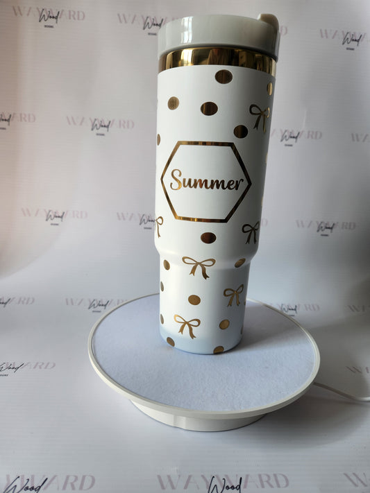 Personalised Bow Print Tumbler