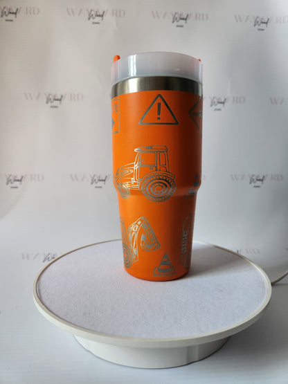 Personalised Construction Theme Stainless Steel