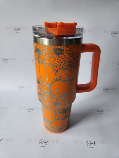 Pumpkin Floral Tumbler