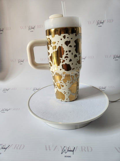 Personalised Cow Print Stainless Steel Tumbler