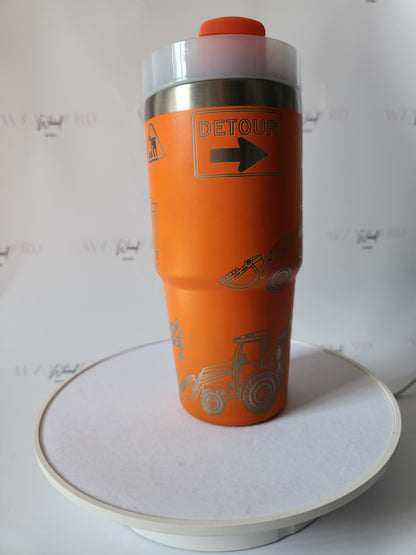 Personalised Construction Theme Stainless Steel
