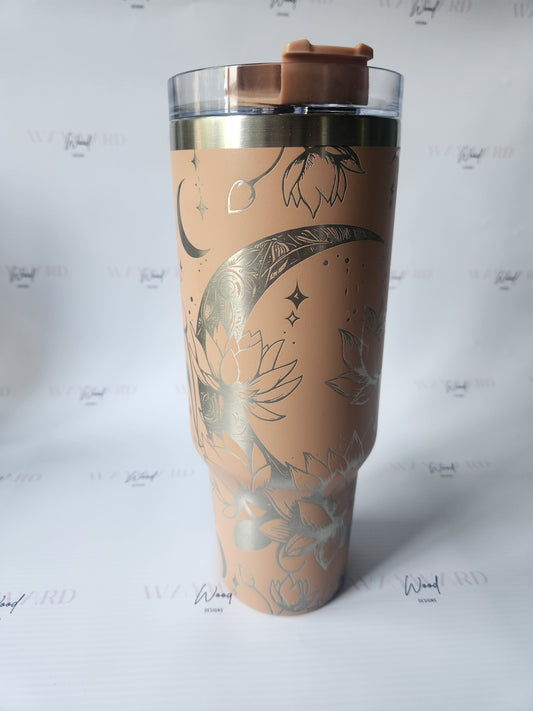 Lotus & Crescent Moon Tumbler
